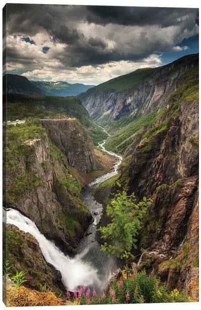 Vøringfossen, Waterfall In Norway Canvas Art Print - Mikolaj Gospodarek