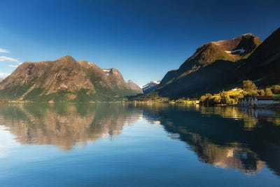 Oppstrynsvatnet Lake, Stryn, Norway by Mikolaj Gospodarek art print