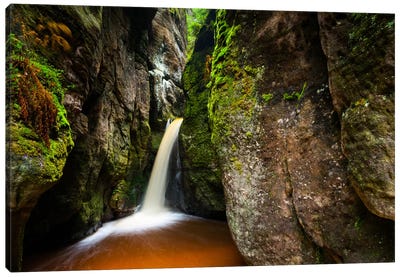 Czech Republic, Adršpach-Teplice Rocks, Waterfall Canvas Art Print - Canyon Art