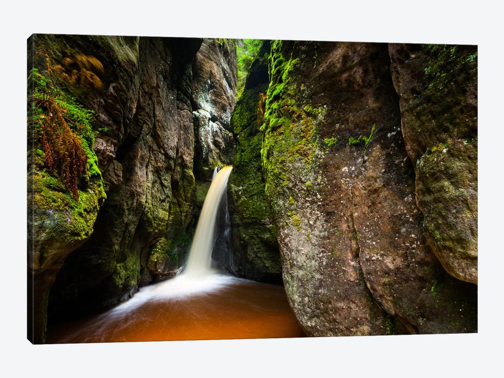 Czech Republic, Adršpach-Teplice Rocks, Waterfall 1-piece Canvas Print