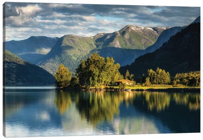 Hjelle, Oppstrynsvatnet Lake, Norway Canvas Art Print - Mikolaj Gospodarek