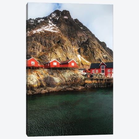 Fishermen's Cabins, Lofoten In Norway Canvas Print #LAJ507} by Mikolaj Gospodarek Canvas Wall Art
