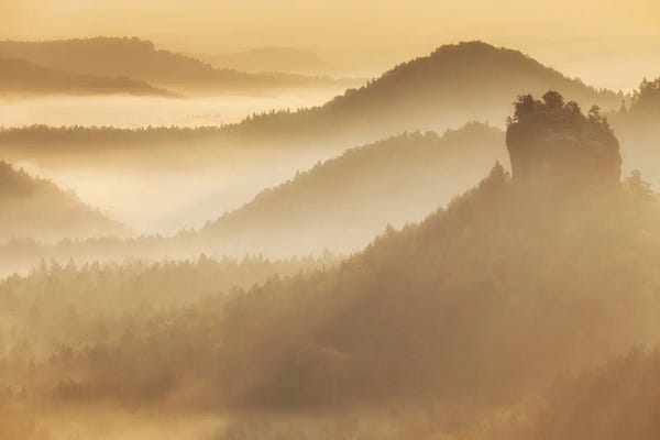 Switzerland: Sunrise In Saxon Switzerland, Germany by Mikolaj Gospodarek