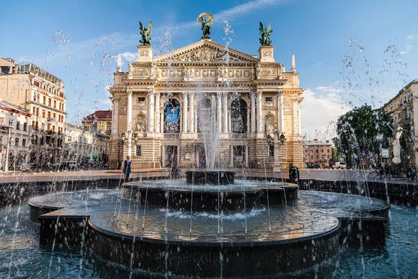 Fountains: Ukraine, Lviv Theatre Of Opera And Ballet by Mikolaj Gospodarek