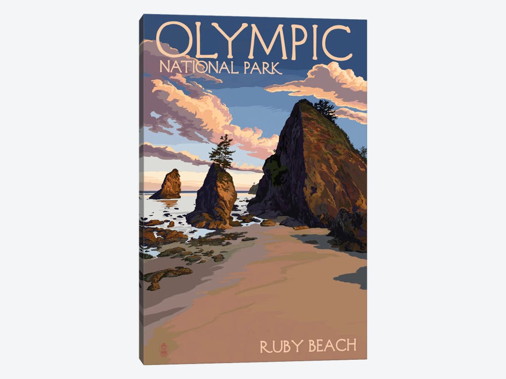 Olympic National Park (Ruby Beach) by Lantern Press 1-piece Canvas Art