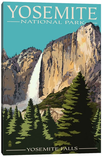 Yosemite National Park (Yosemite Falls II) Canvas Art Print - Travel Posters