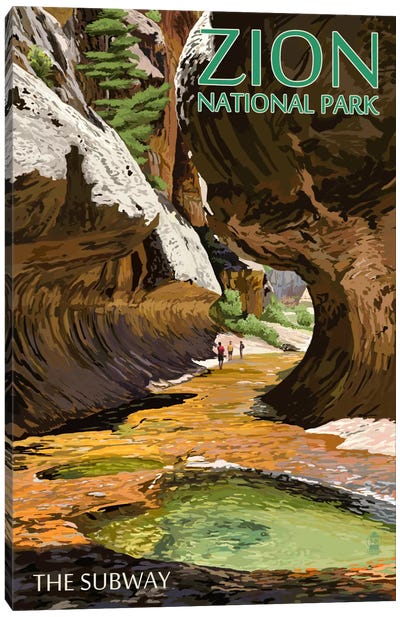 Zion National Park (The Subway) Canvas Art Print - Utah Art