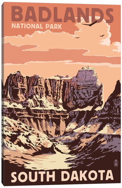 Badlands National Park (Castle Rock) Canvas Art Print - South Dakota Art