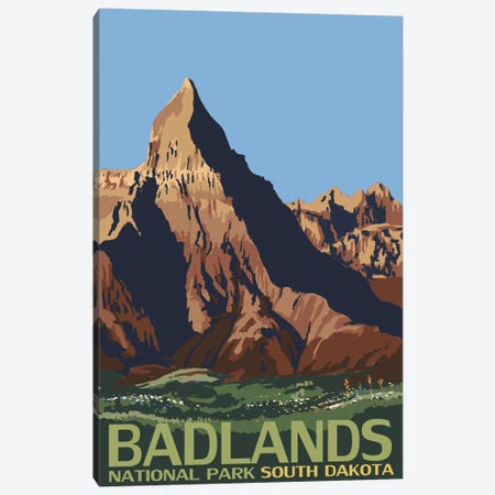 Badlands National Park (Geologic Formation) Canvas Print #LAN69} by Lantern Press Art Print