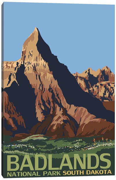 Badlands National Park (Geologic Formation) Canvas Art Print - Canyon Art