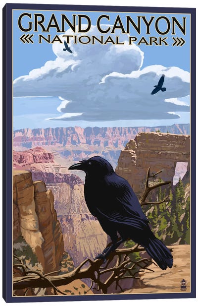 Grand Canyon National Park (Ravens Near Angels Window) Canvas Art Print - Grand Canyon National Park Art