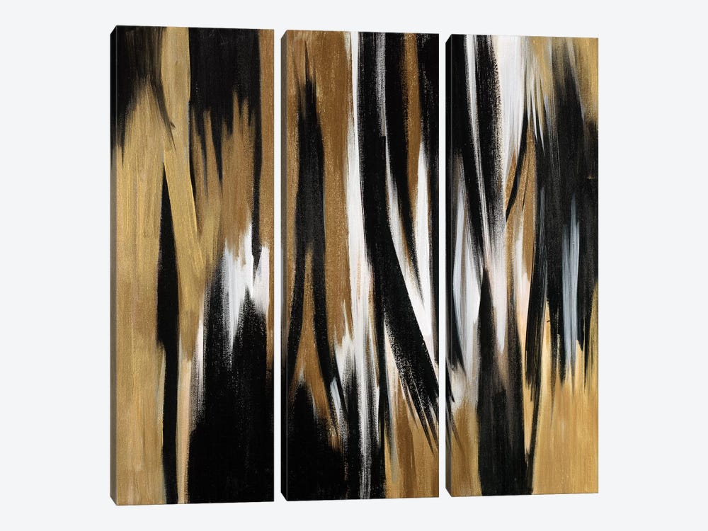 Gold/Black Untitled by Corrie LaVelle 3-piece Art Print