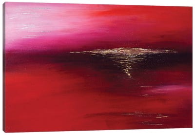 Scarlet Sunset Canvas Art Print - Red Abstract Art