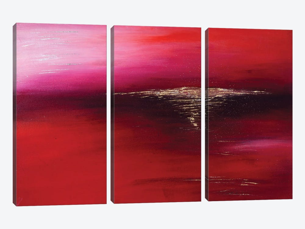 Scarlet Sunset by Leena Amelina 3-piece Canvas Art