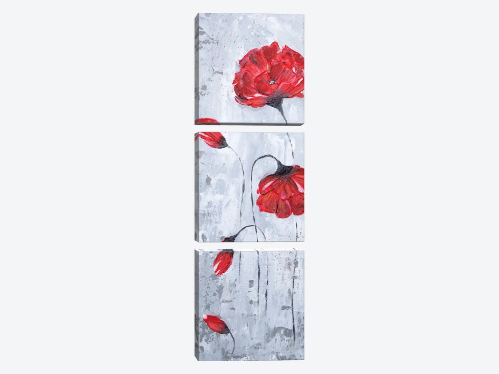 Poppies by Leena Amelina 3-piece Canvas Art Print