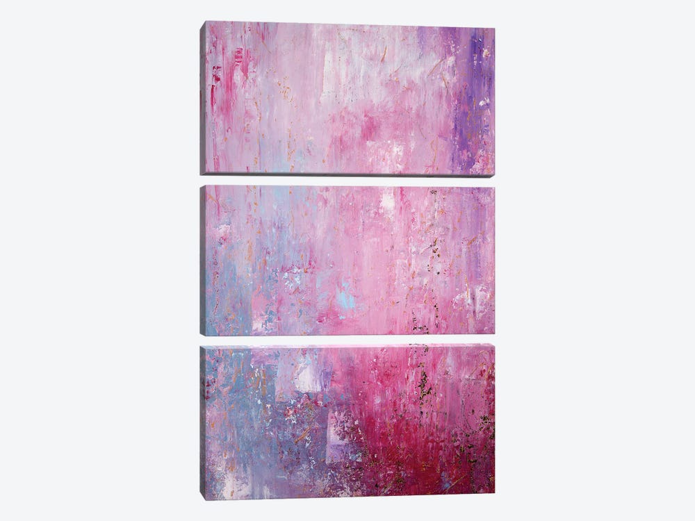 Abstraction In Lilac by Leena Amelina 3-piece Canvas Print