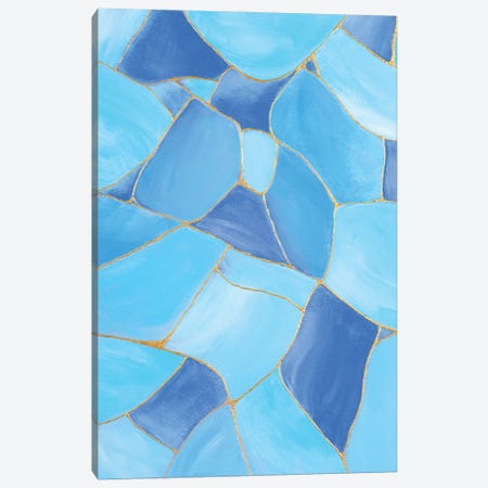 Blue Stained Glass Canvas Print #LAX33} by Leena Amelina Canvas Wall Art