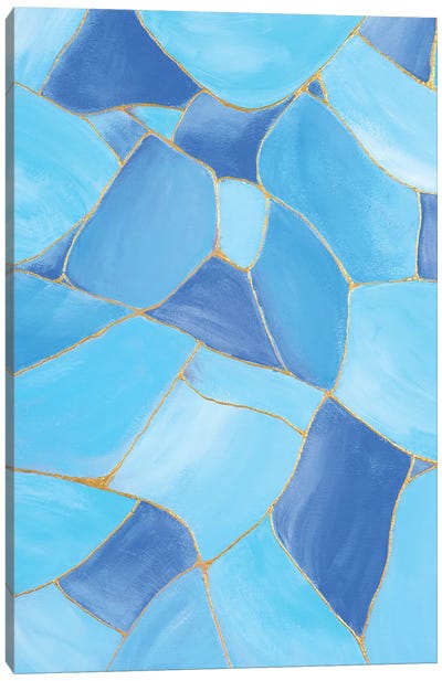 Blue Stained Glass Canvas Art Print - Leena Amelina