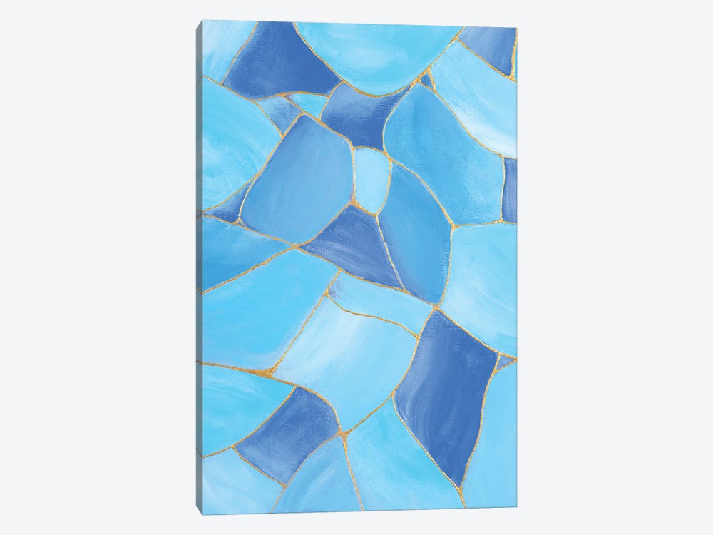 Blue Stained Glass 1-piece Canvas Wall Art