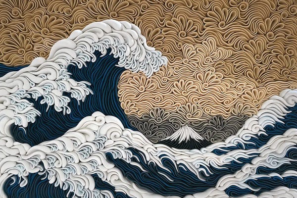 Re-Imagined Masters: Hokusai's Great Wave by Alisa Lariushkina