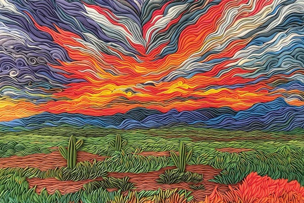 Fine Art Print: Sunrise In Arizona by Alisa Lariushkina
