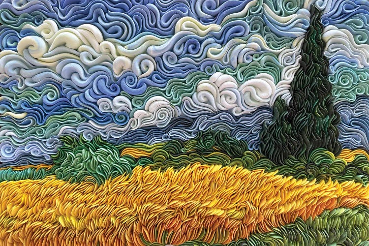 Van Gogh's Wheat Field With Cypresses