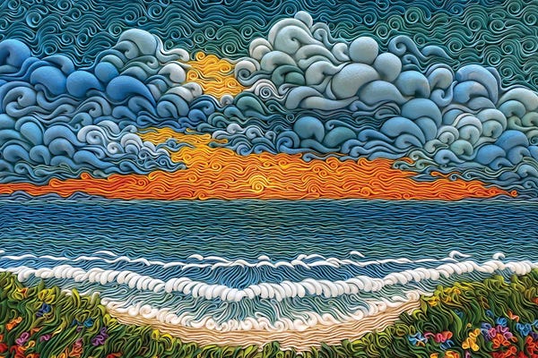 Alisa Lariushkina: Sunset On The Beach by Alisa Lariushkina