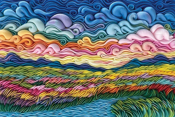 Gestural Skies: Colorful Land by Alisa Lariushkina