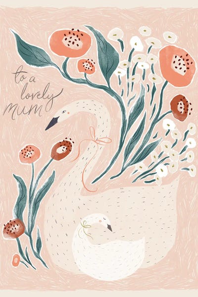 Jill Labieniec: Swan Card by Jill Labieniec