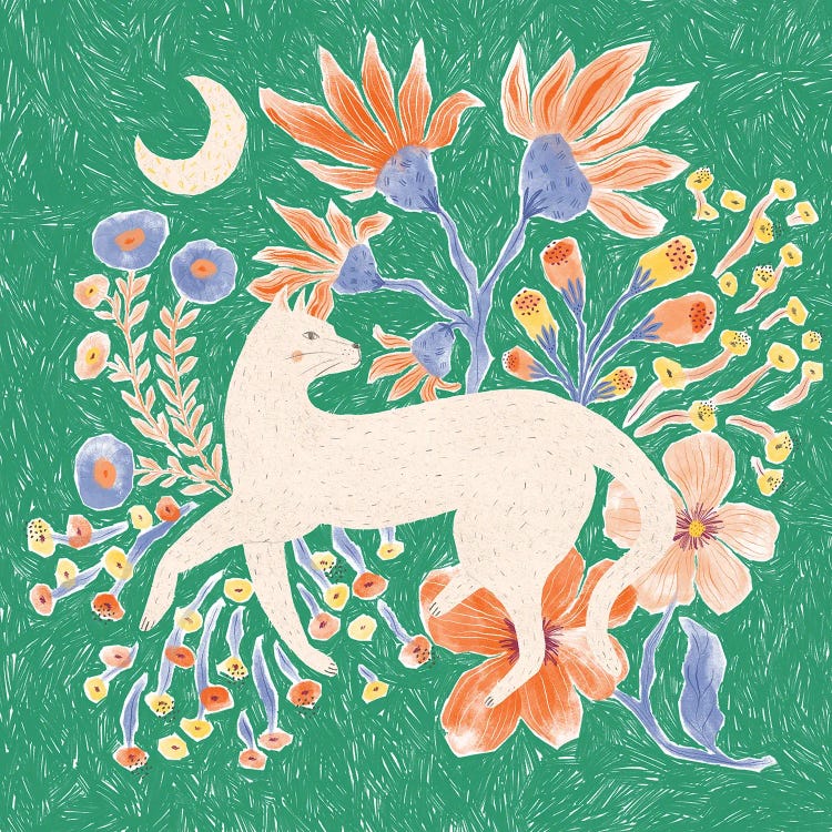 Floral Cat by Jill Labieniec wall art