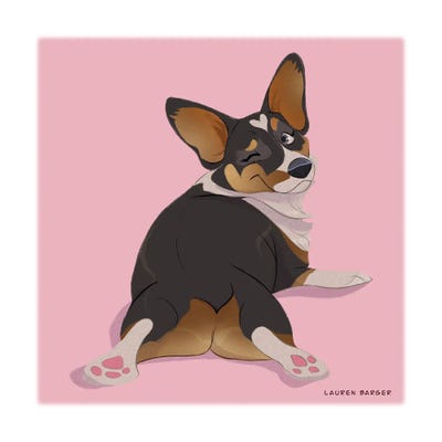 Lauren Barger - Canvas Prints: Corgi Butt II by Lauren Barger