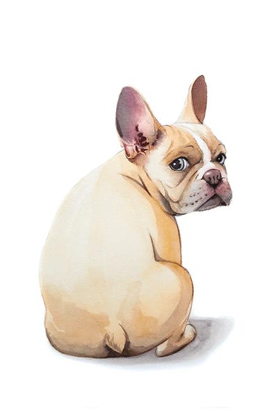 Lauren Barger - Canvas Prints: Frenchie by Lauren Barger