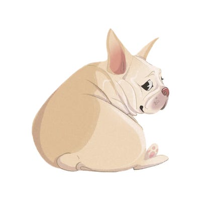 Lauren Barger - Canvas Prints: Frenchie Butt by Lauren Barger