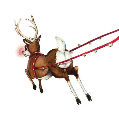 Lauren Barger - Canvas Prints: Reindeer by Lauren Barger