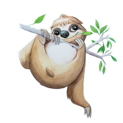 Lauren Barger - Canvas Prints: Sloth by Lauren Barger