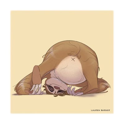Lauren Barger - Canvas Prints: Sloth Butt by Lauren Barger