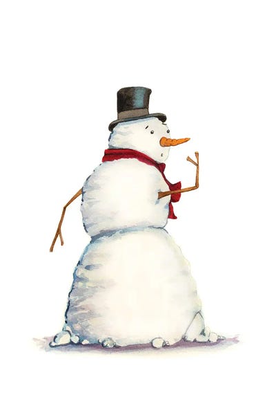 Lauren Barger - Canvas Prints: Snowman by Lauren Barger