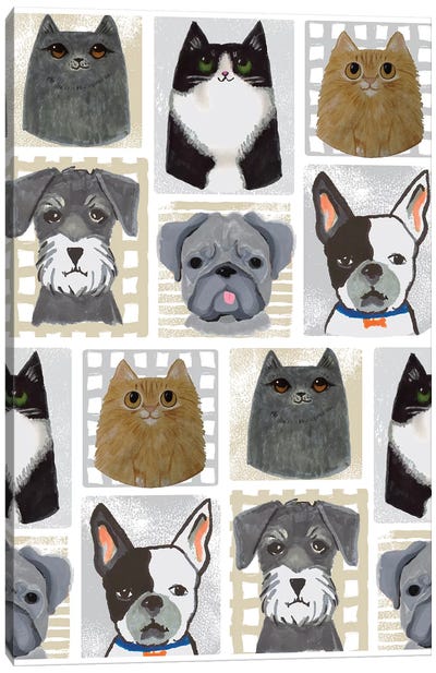 Cats And Dogs Canvas Art Print