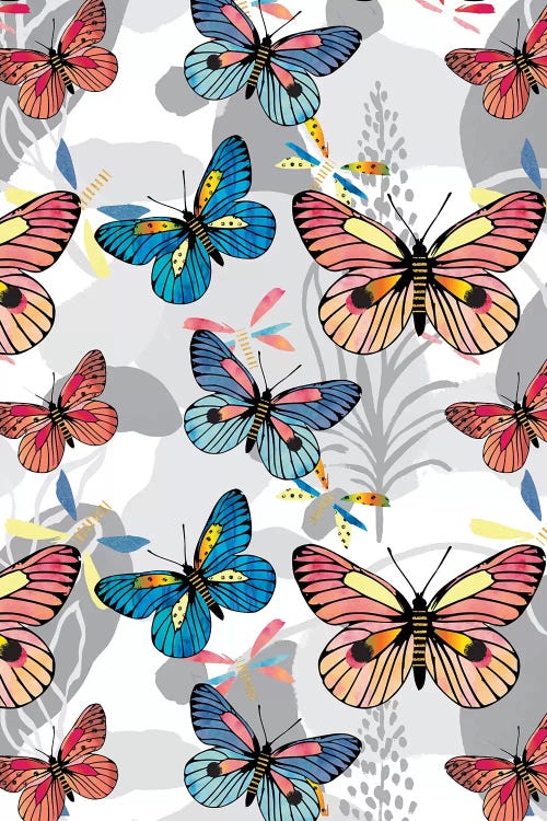 Pastel Butterflies by Linda Birtel wall art