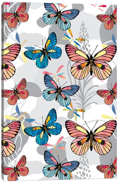 Pastel Butterflies Canvas Art Print