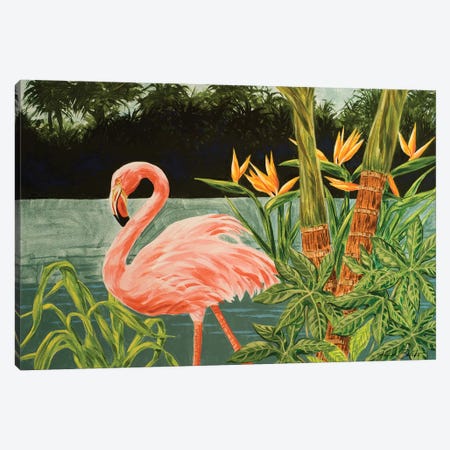 Tropical Flamingo I Canvas Print #LBK8} by Linda Baliko Canvas Art