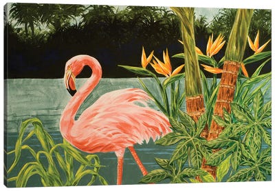 Tropical Flamingo I Canvas Art Print - Bird of Paradise