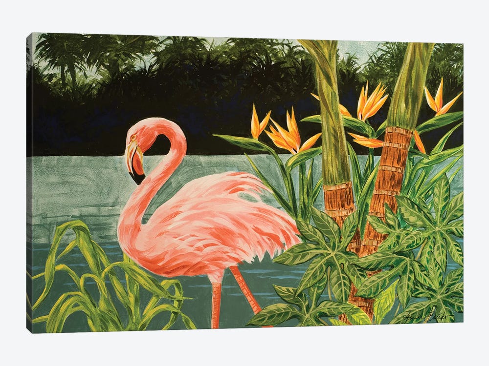 Tropical Flamingo I by Linda Baliko 1-piece Canvas Wall Art