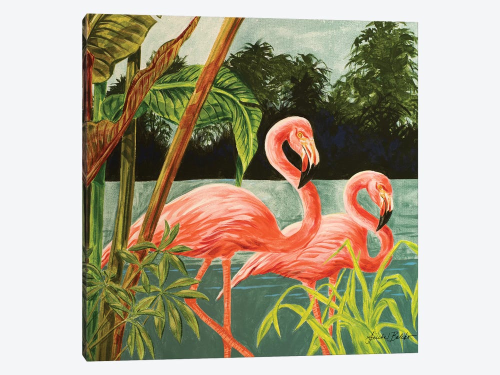 Tropical Flamingo II by Linda Baliko 1-piece Canvas Print