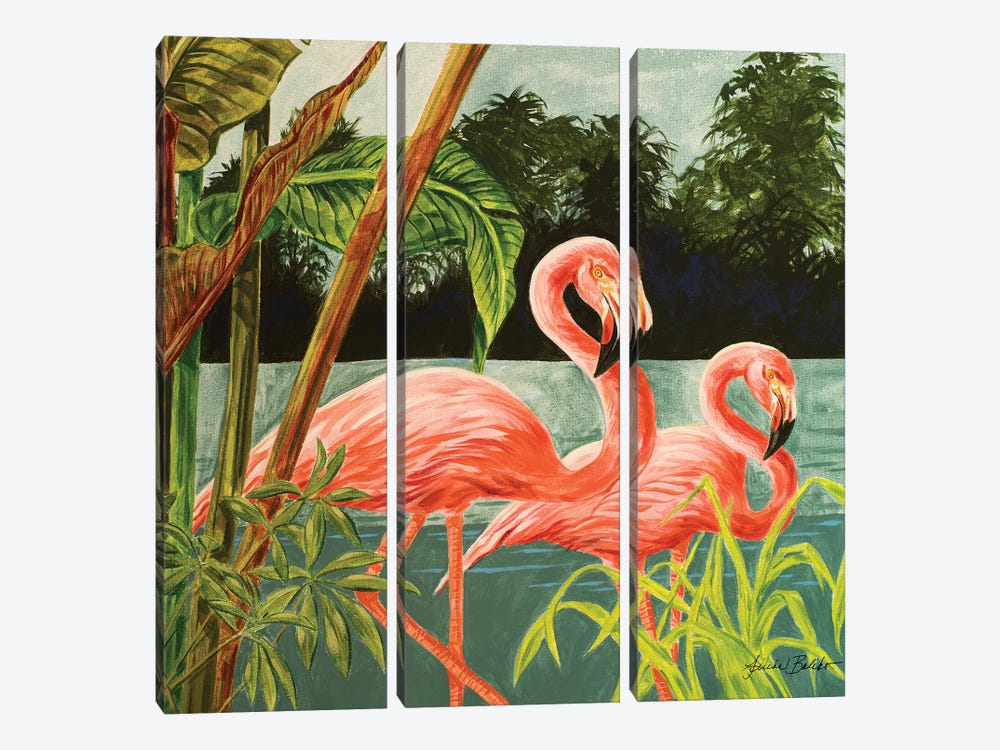 Tropical Flamingo II by Linda Baliko 3-piece Canvas Art Print