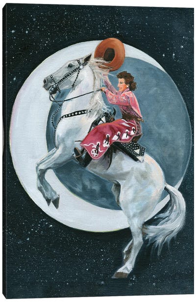 Bucking Horse Moon Canvas Art Print - Lisa Butters