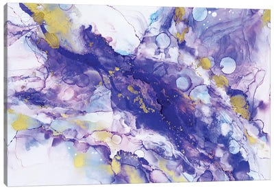 Purple Bubbles Canvas Art Print - Alcohol Ink Art