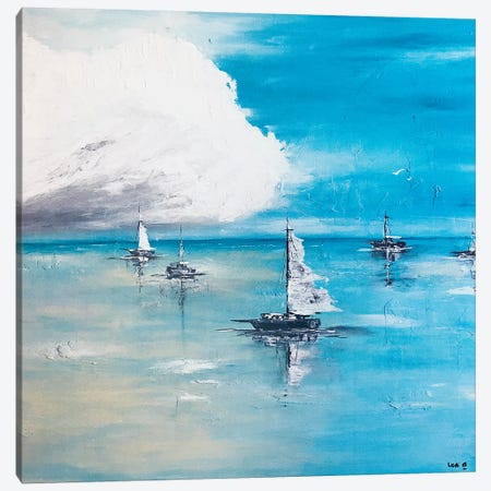 Boats Adrift Canvas Print #LBU3} by Lori Burke Canvas Print