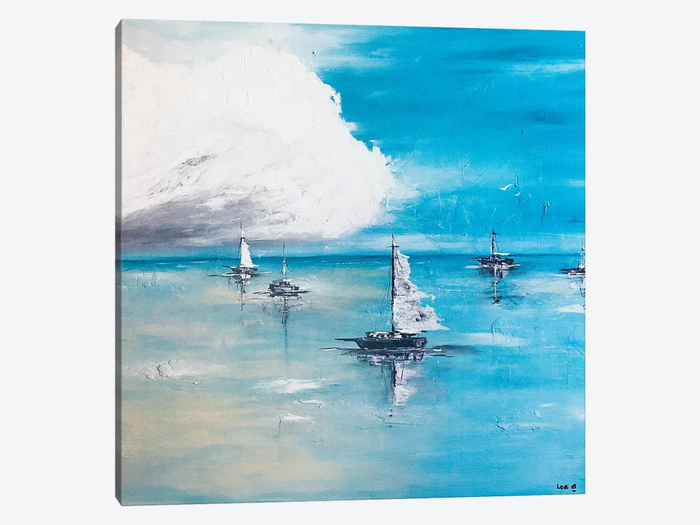 Boats Adrift by Lori Burke 1-piece Art Print