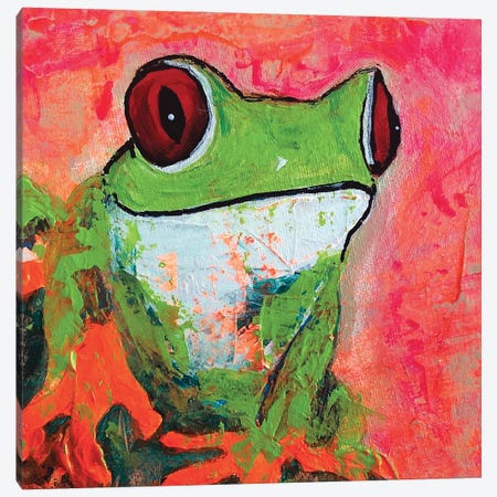 Norm The Frog Canvas Print #LBU71} by Lori Burke Art Print